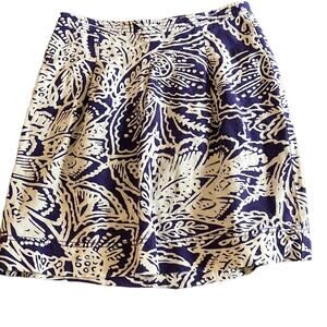 Ann Taylor Loft Petite Purple & Cream Skirt with Zipper 0P